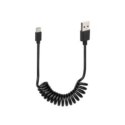 Kabel USB Typu C sprężynowy 100cm czarny Lampa | 38702