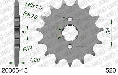 Zębatka przednia 279 13 Honda NSR 125, XR 250, CRF 230 Łańcuch 520 AFAM | 20305-13