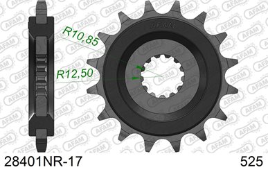 Zębatka przednia 17 Z GUMĄ Suzuki GSXR 750/1000, DL 1000 ŁAŃC. 525 AFAM | 28401NR-17