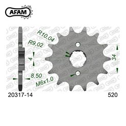 Zębatka przednia 2046 14 Honda CA 125, CB/CBX/CM/CMX 250 Łańcuch 520 AFAM | 20317-14