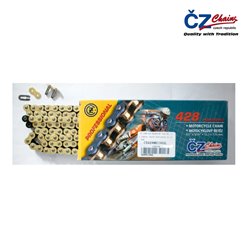 CZ ŁAŃCUCH NAPĘDOWY 428 MX (118 OGNIW) ZŁOTY (MOTOCROSS DO 110 CCM) (23,0 KN) + ZAPINKA | CZ428MX118GL