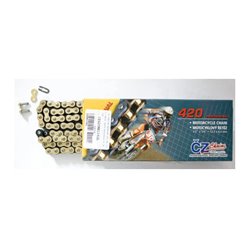 CZ ŁAŃCUCH NAPĘDOWY 420 MX (112 OGNIW) ZŁOTY (MOTOCROSS DO 85 CCM) (22,0 KN) + ZAPINKA | CZ420MX112GL