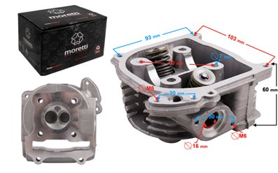 Głowica Moretti do skutera 4T 50cc 139QMB długie zawory Skuter 4T