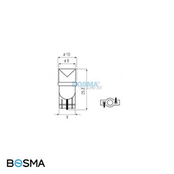 Żarówka BOSMA 12V 1*LED STANDARD T10 BLUE WIDE VIEWING BLISTER