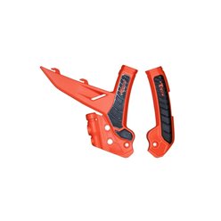 Osłony ramy (komplet) Bi-material Super Grip KTM EXC/EXCF 150/250/300/450/500, SX 250/300, SXF 250/350/450, XC/XCF 125/250/300/350/450 Pomarańczowy/Czarny Racetech | PRTKTMARNR3