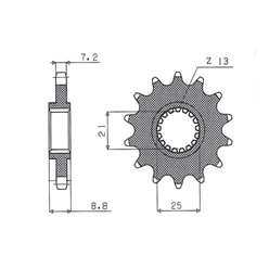Zębatka przednia Kawasaki ZX9R, Z 1000 16 ŁAŃC. 525 Sunstar | SUN42816