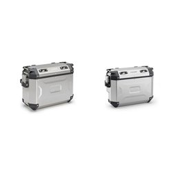 Kufry boczne 37L Prawy i 48L Lewy Monokey Cam Side - Wcięty KVG48A/KVG37A Voyager aluminiowe srebrny Kappa | KVG4837APACK2