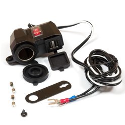Gniazdko motocyklowe 12V 2x USB 5V Biketec | BTMUS04-L
