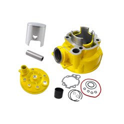 Cylinder i głowica Moretti do motoroweru 2T 80cc AM6 żółte