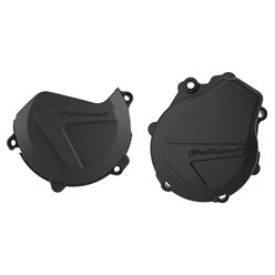 Zestaw osłon pokrywy alternatora, sprzęgła i pompy wody KTM EXC-F/XC-F 450/500, Husqvarna FE 450/501 Czarny Polisport | 90991