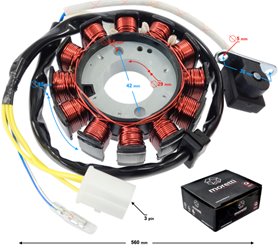 Stator, stojan, iskrownik alternatora do skutera, 12-cewkowy 50cc, E4