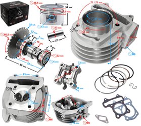 Zestaw cylinder głowica Skuter GY6 139QMB/139QMA 80 cm3 MORETTI | 5905220802982