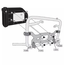 Mocowanie skrzynki narzędziowej Honda NC 750X KS250 do stelaży KLO1192MK CAM Kappa | KTL1192KIT