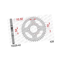 Zębatka tylna 42 Honda CBR 125 ŁAŃC. 428 AFAM | 10229-42