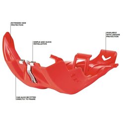 Osłona silnika Fortress Skid Plate z osłoną Pro-Link KTM SX-F 250/350, SXF 450; Husqvarna FC 250/350, FE 250/350, 450, FC 450; Gas Gas MC-F/EF-C 250/300 CZERWONY Polisport | 8469100007