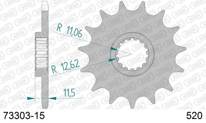 Zębatka przednia 15 KTM LC4 400/600/620/640/690 ŁAŃC. 520 AFAM | 73303-15