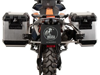 Stelaż kufrów bocznych Cutout + kufry Xplorer KTM 790 Adventure 2024-2026 Hepco & Becker | 6517660 00 22-00-40