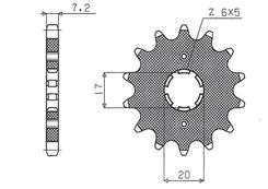 Zębatka PRZEDNIA 2037 16 HONDA CBR 125, CBF 125 '09-'14 JTF1264.16 ŁAŃC. 428 203716JT SUNSTAR