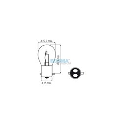 Żarówka BOSMA 12V 25 / 25W BAX15d (1198) OP 10 SZT