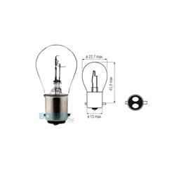Żarówka BOSMA 6V 20 / 20W BAX15d (1161)