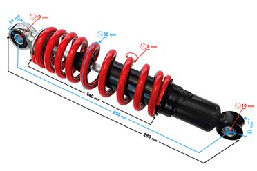 Amortyzator ATV 110 25cm, 8mm