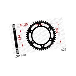 Zębatka tylna 46 Honda CBR 600F Sport ŁAŃC. 525 AFAM | 10617-46