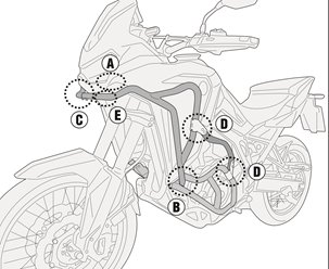 Gmole osłony silnika Kappa Honda CRF 1100L Africa Twin 2020 czarne - górne | KNH1179
