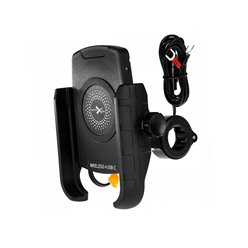 Uchwyt motocyklowy na telefon R9W-PD z ładowaniem indukcyjnym USB-C QC PD, metal Biketec | BT225