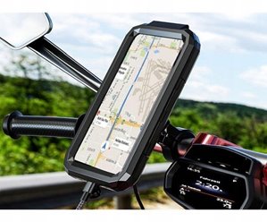 Uchwyt motocyklowy na telefon XL z ładowaniem bezprzewodowym i USB C eXtreme Style | WOD000036