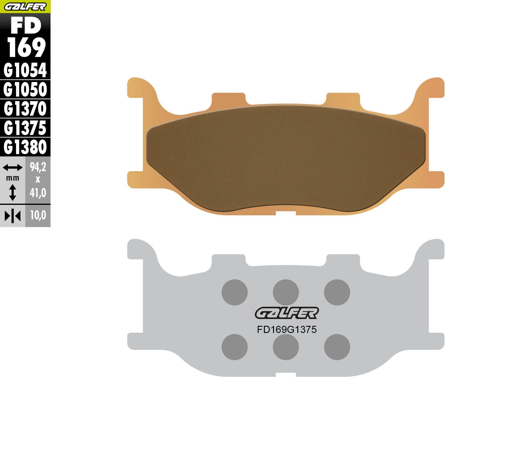 Klocki hamulcowe KH199 Spiek metaliczny (złote) SPORT GALFER | FD169G1375