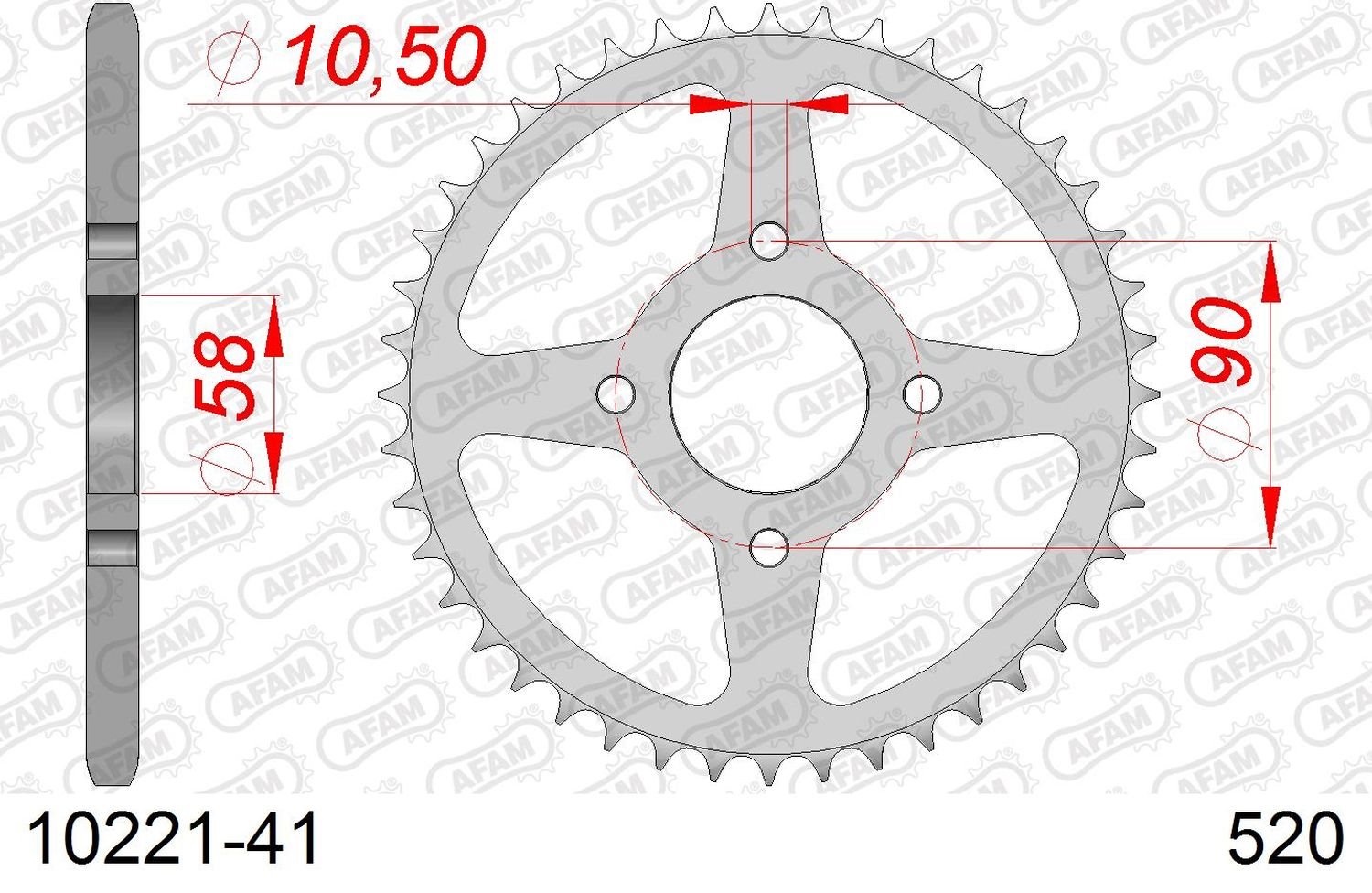 Zębatka tylna 41 Honda VT 125C ŁAŃC. 520 AFAM | 10221-41