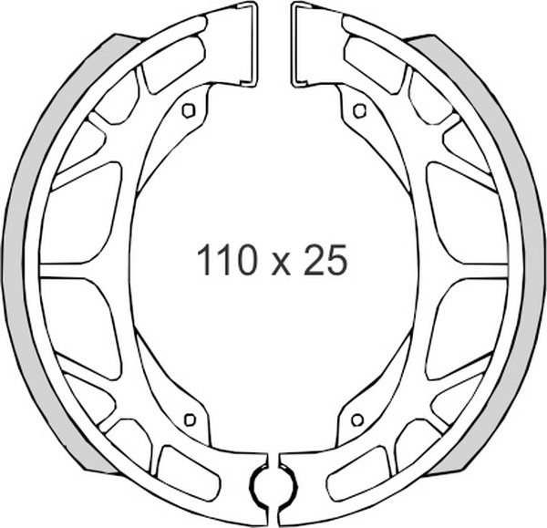 Szczęki hamulcowe Daelim, Honda, Kymco, Peugeot, SYM (110x25mm) Brenta | BR1200