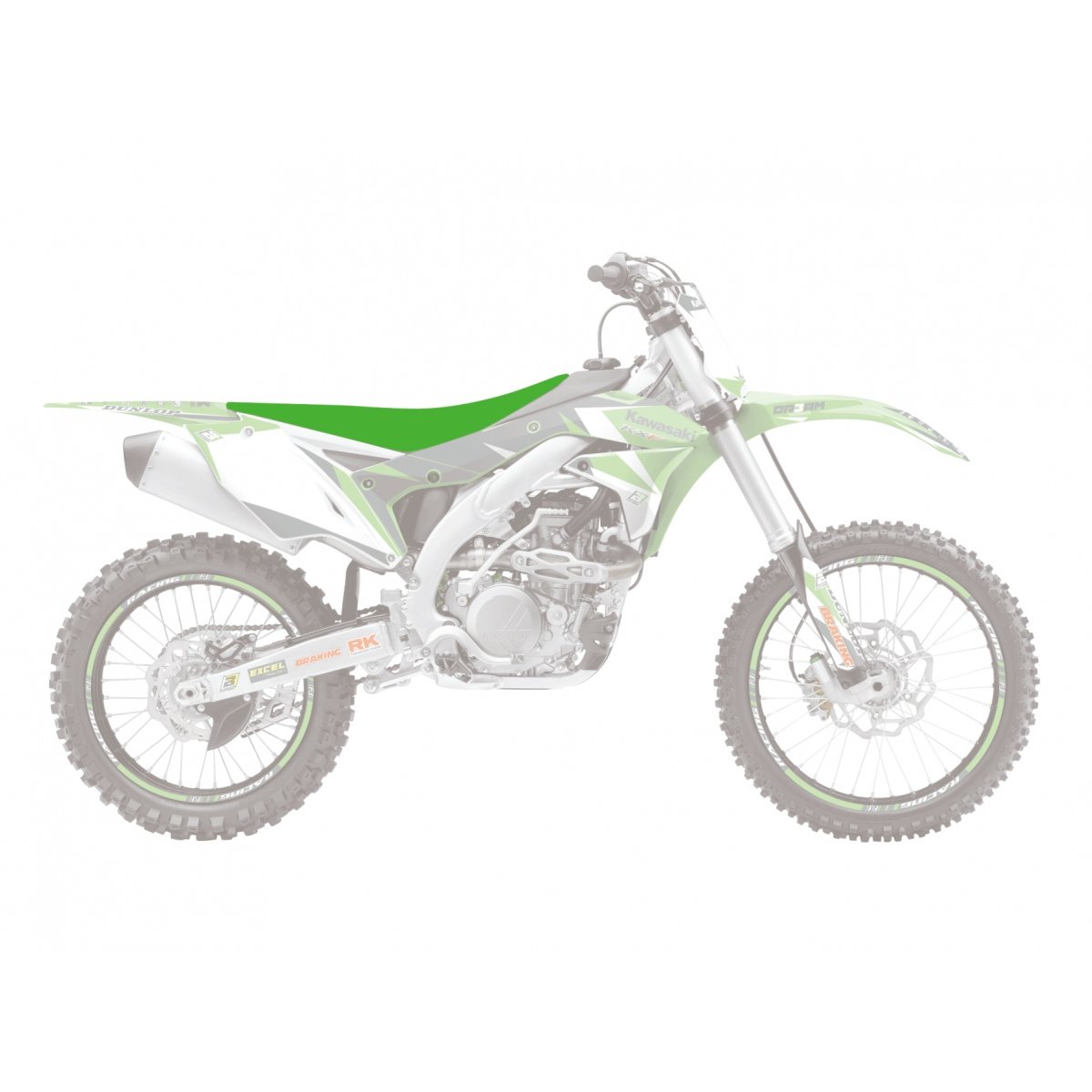 Siedzenie kompletne Kawasaki KXF 250/450 Pyramide +15mm Blackbird | E9400G/01