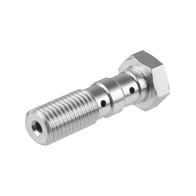 ZF Śruba hydrauliczna do przewodów hamulcowych M10x1,25 podwójna, kolor srebrny TRW | MCH951A
