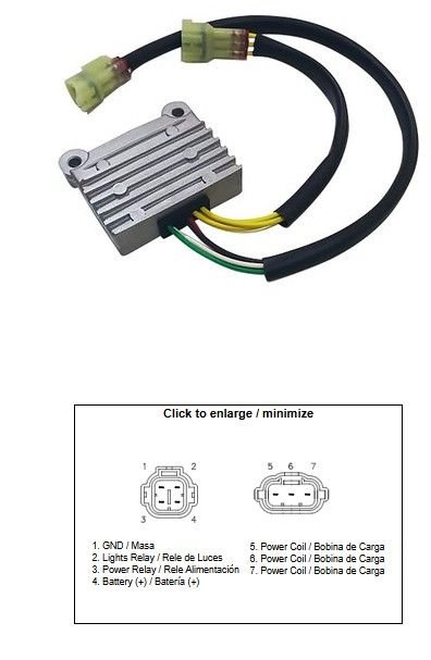 Regulator napięcia KTM 125/150/250/300/350 / 450/400 EXC/EXC-F/XC/XC-W / XCF-W, Husqvarna 150/250/300/350/450 / 501 TE/TX DZE | 2656-01