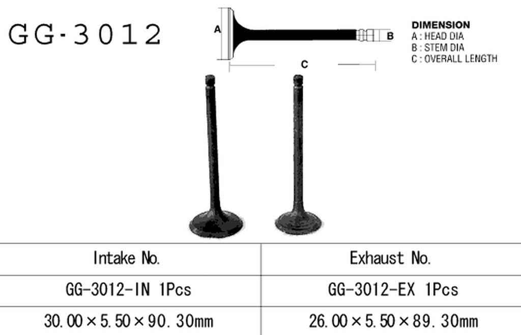 Zawór wydechowy Suzuki GN 125, DR 125, FL 125 (26,00X5,50X89,30mm) Vesrah | GG-3012-EX