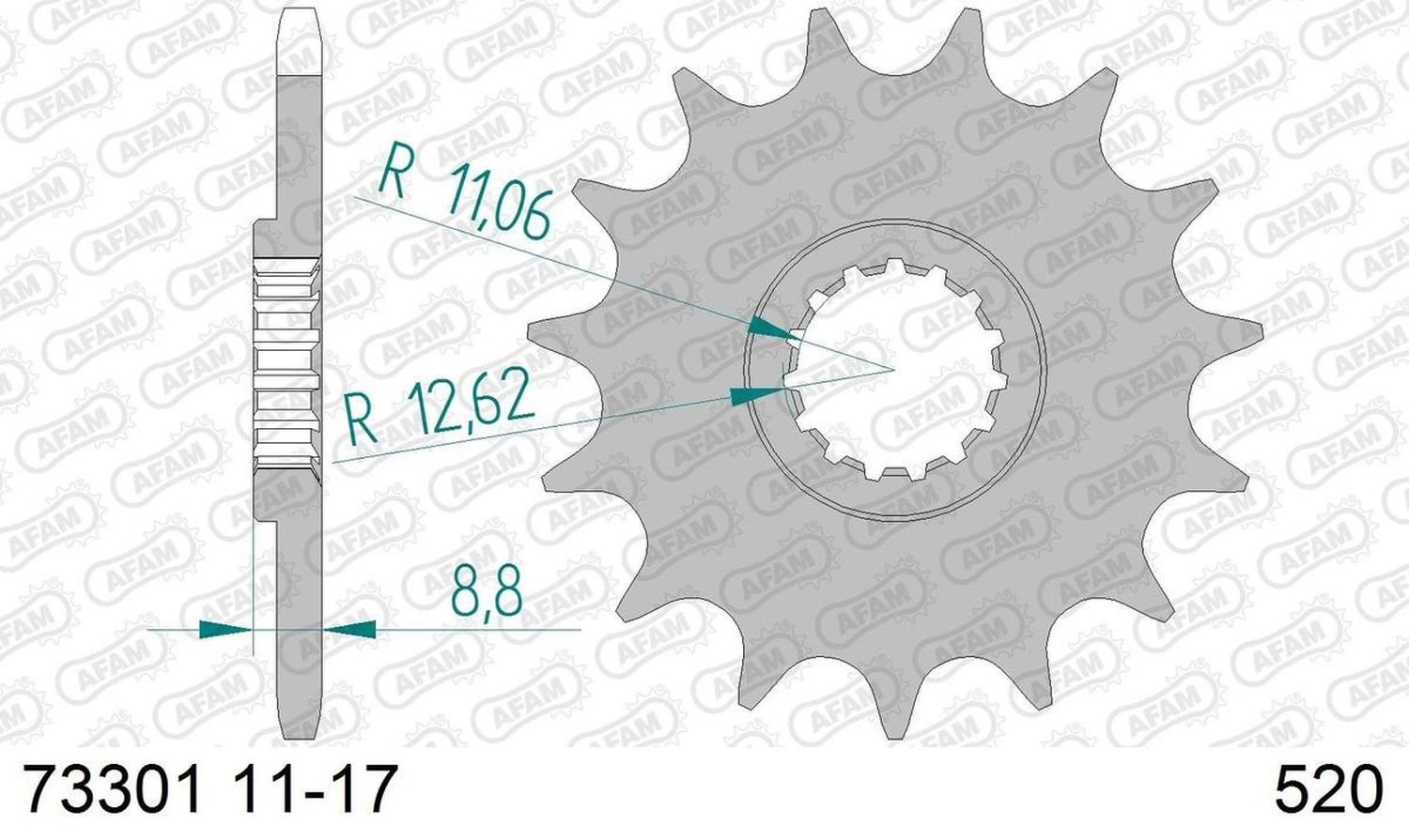 Zębatka przednia 15 Z KTM SX/EXC ŁAŃC. 520 AFAM | 73301-15