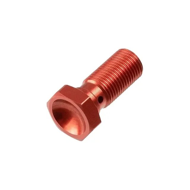 ZF Śruba hydrauliczna do przewodów hamulcowych M10x1,00 (drobny gwint) kolor czerwony TRW | MCH921R