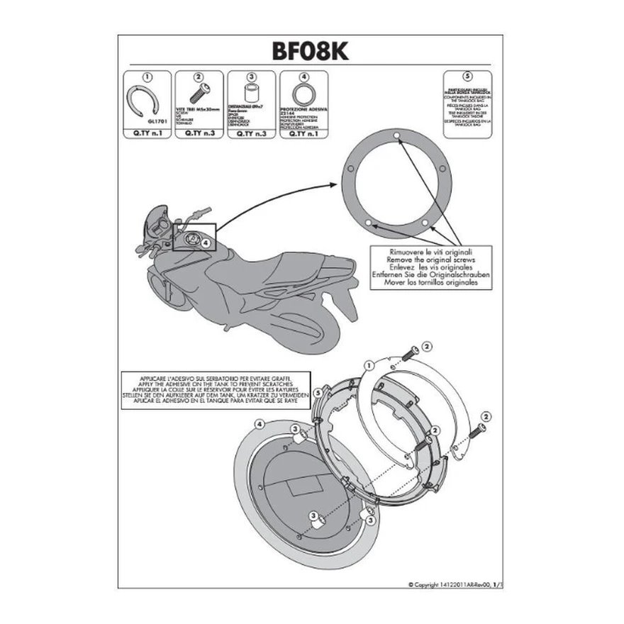 Mocowanie adapter tanklock Ducati Kappa | BF08K