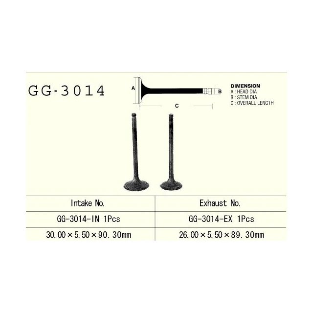 Zawór ssący Suzuki DR 125/DRZ 125, GN 125 (30,00X5,50X90,30mm) Vesrah | GG-3014-IN