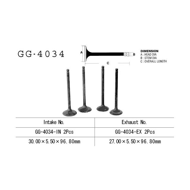 Zawór ssący Kawasaki KLF/KSF/KVF 400 (2 na pojazd) Vesrah | GG-4034-IN