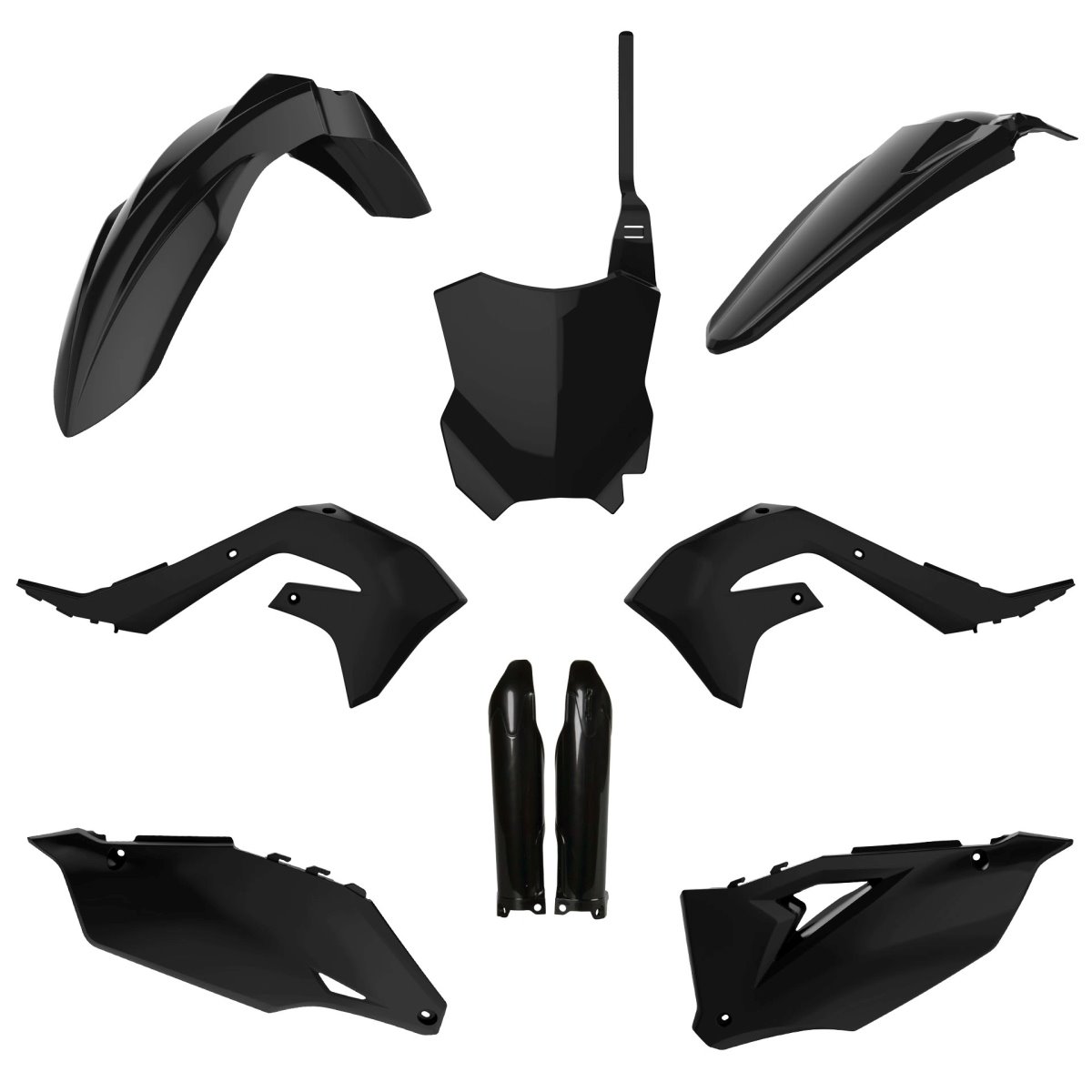 Komplet plastików Kawasaki KXF 250, KXF 450 czarny Polisport | 91496