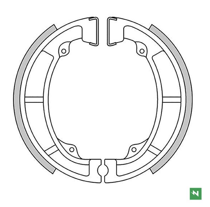 Szczęki hamulcowe przód Kawasaki KDX 175, KE 125/175, KL 250, KLX 250, KX 125 120x28mm NEWFREN | GF1148