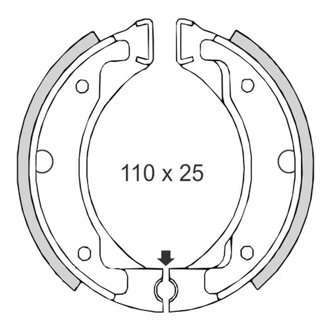 Szczęki hamulcowe Yamaha DT50MX/R, DT80, PW80, SR125 110x25mm BRENTA | BR0304