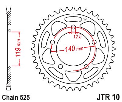 Zębatka tylna 4671 46 BMW M 1000 RR, S 1000 RR (467146JT) (ŁAŃC. 525) JT | JTR10.46