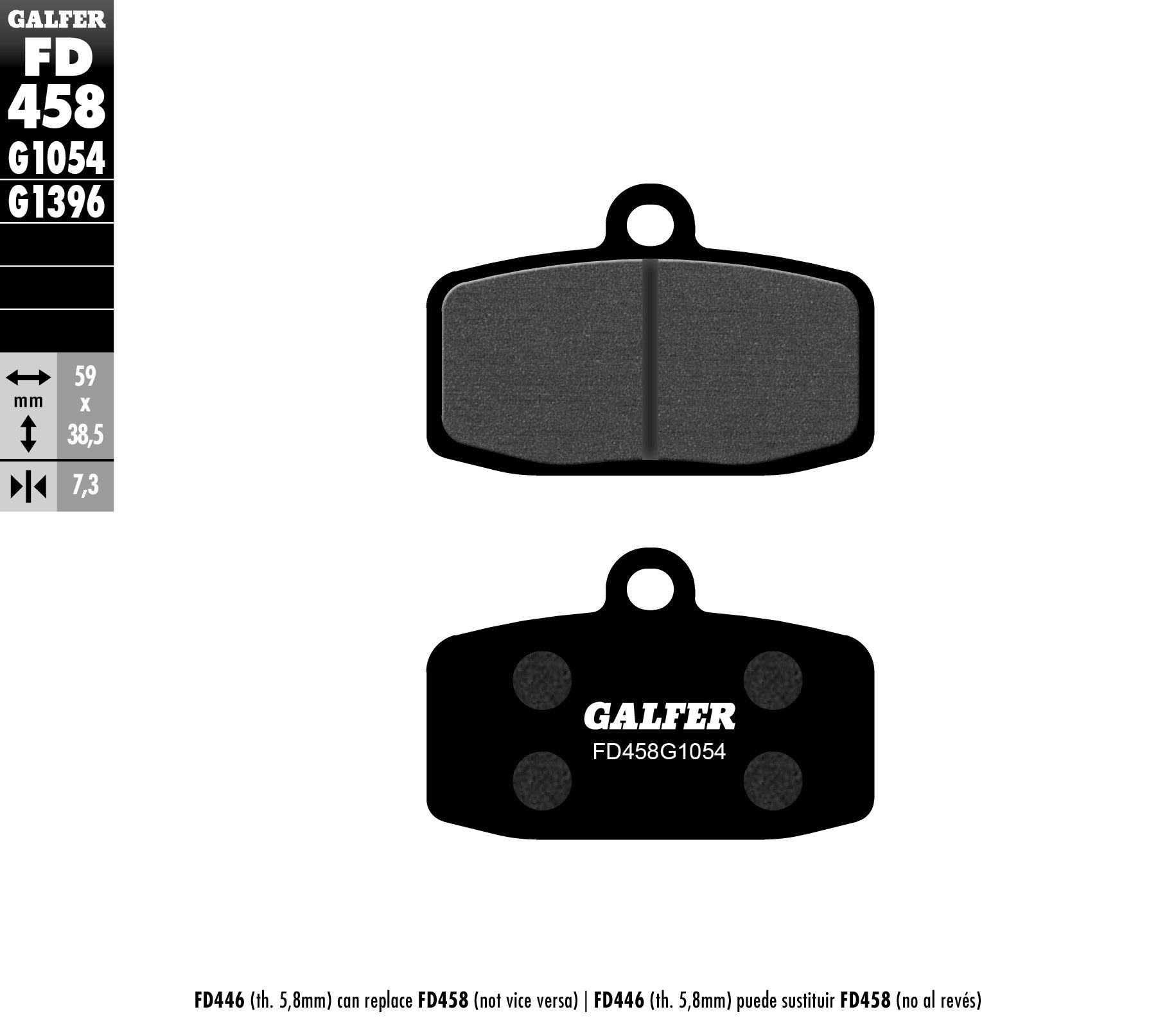 Klocki hamulcowe KH612 półmetaliczne (grubość 7,3mm) Galfer | FD458G1054