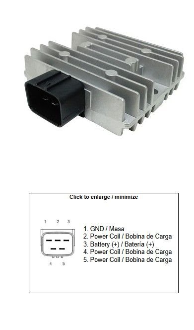 Regulator napięcia Kawasaki KLE 300 Versys-X, 650 Versys, ER 400Z/650Z, EX 400/650 Ninja, W 800, EN 650 Vulcan SH86 DZE | 2519-01