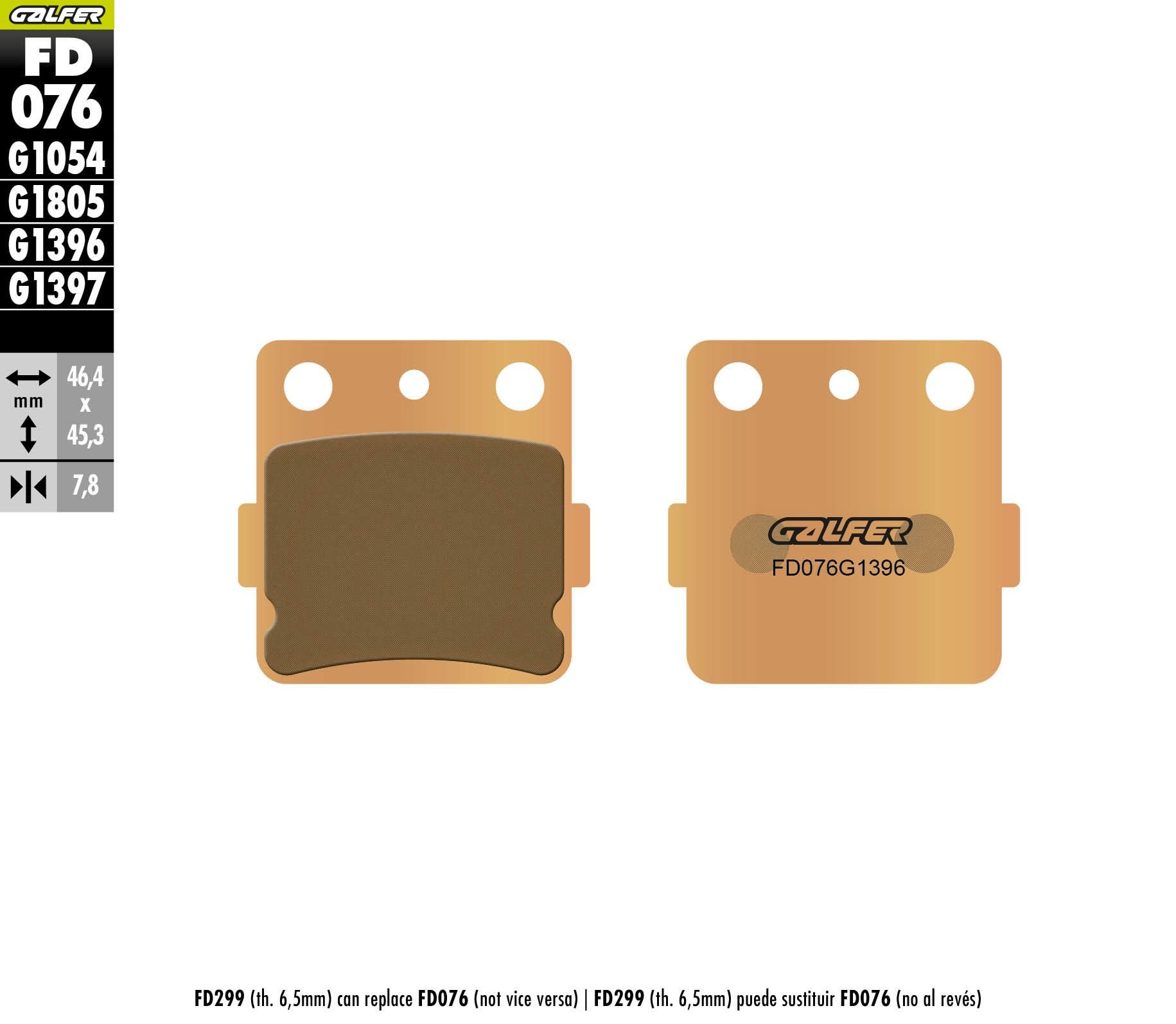 Klocki hamulcowe KH084 Spiek metaliczny (złote) Off Road Galfer | FD076G1396