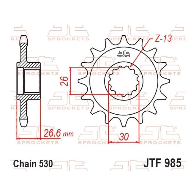Zębatka przednia Harley Davidson RA 1250 Pan America/S/ST 19 zębów (łańc. 530) JT | JTF985.19RB