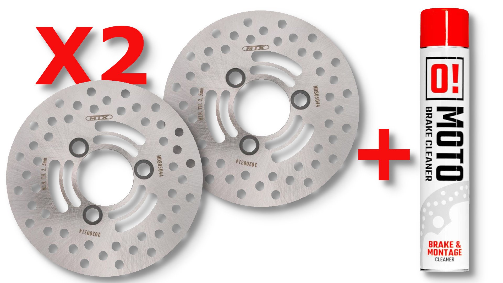 Zestaw tarcz hamulcowych przód Suzuki LT-Z 400/250, Kawasaki KSF 400, Arctic Cat DVX 400 (170x48x3mm) (3x10mm) MTX PARTS | MDS05044 X 2+ OM0005-750 PAKIET
